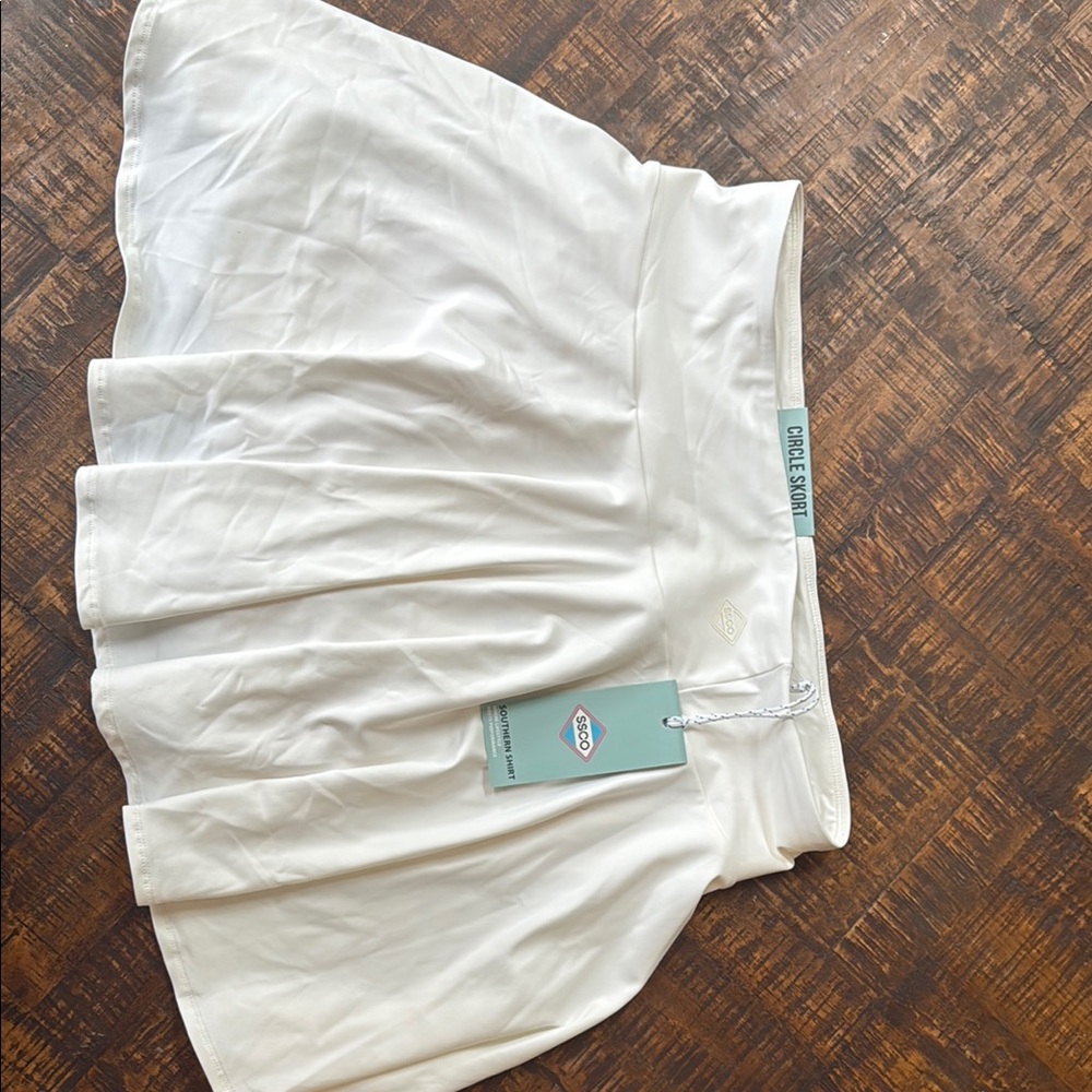 White Pleated Skort